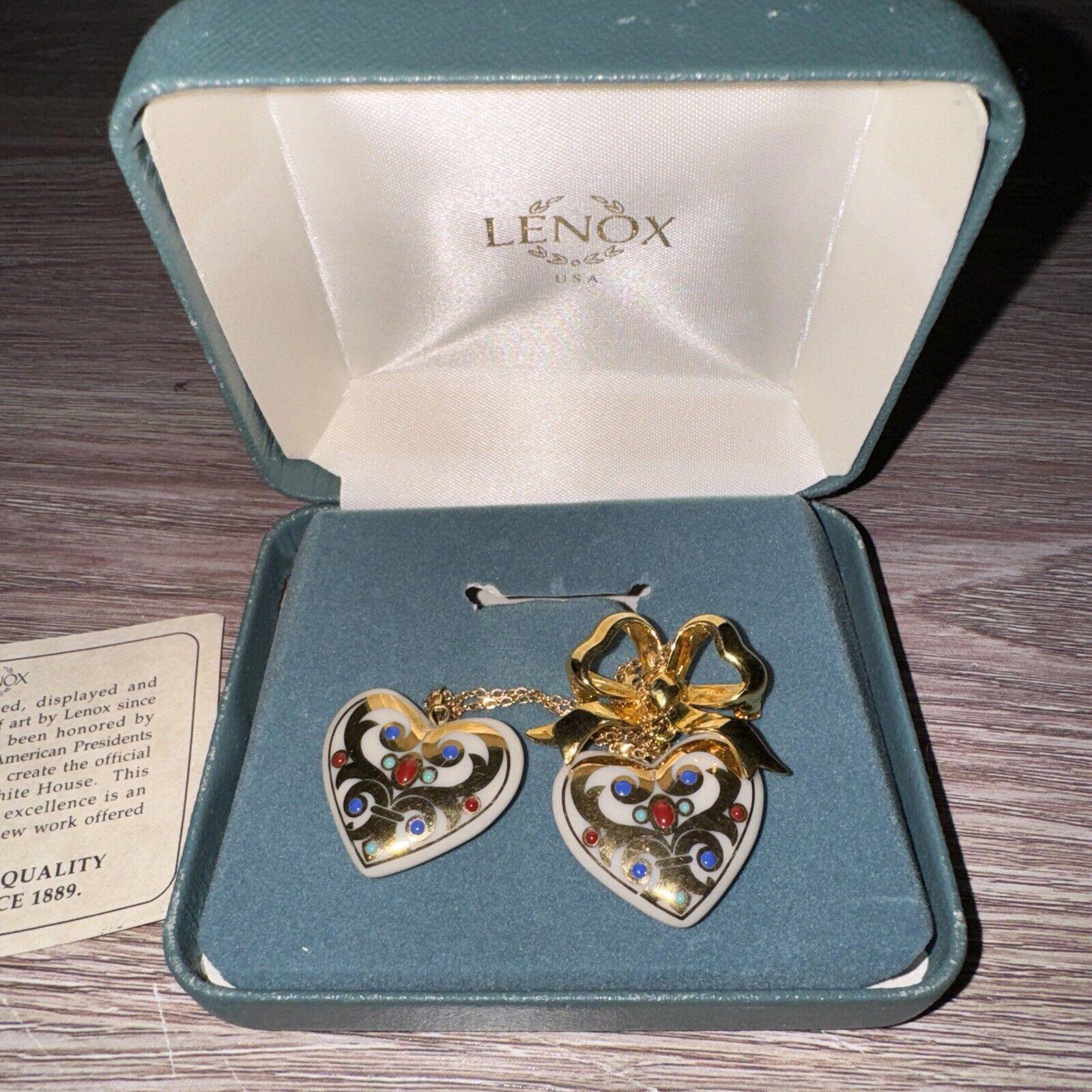 Vintage Lenox Heart Necklace And Brooch Set Nos S2 40$